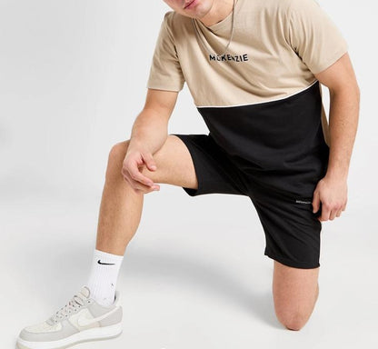 Brown and Black T-Shirt and Shorts Set