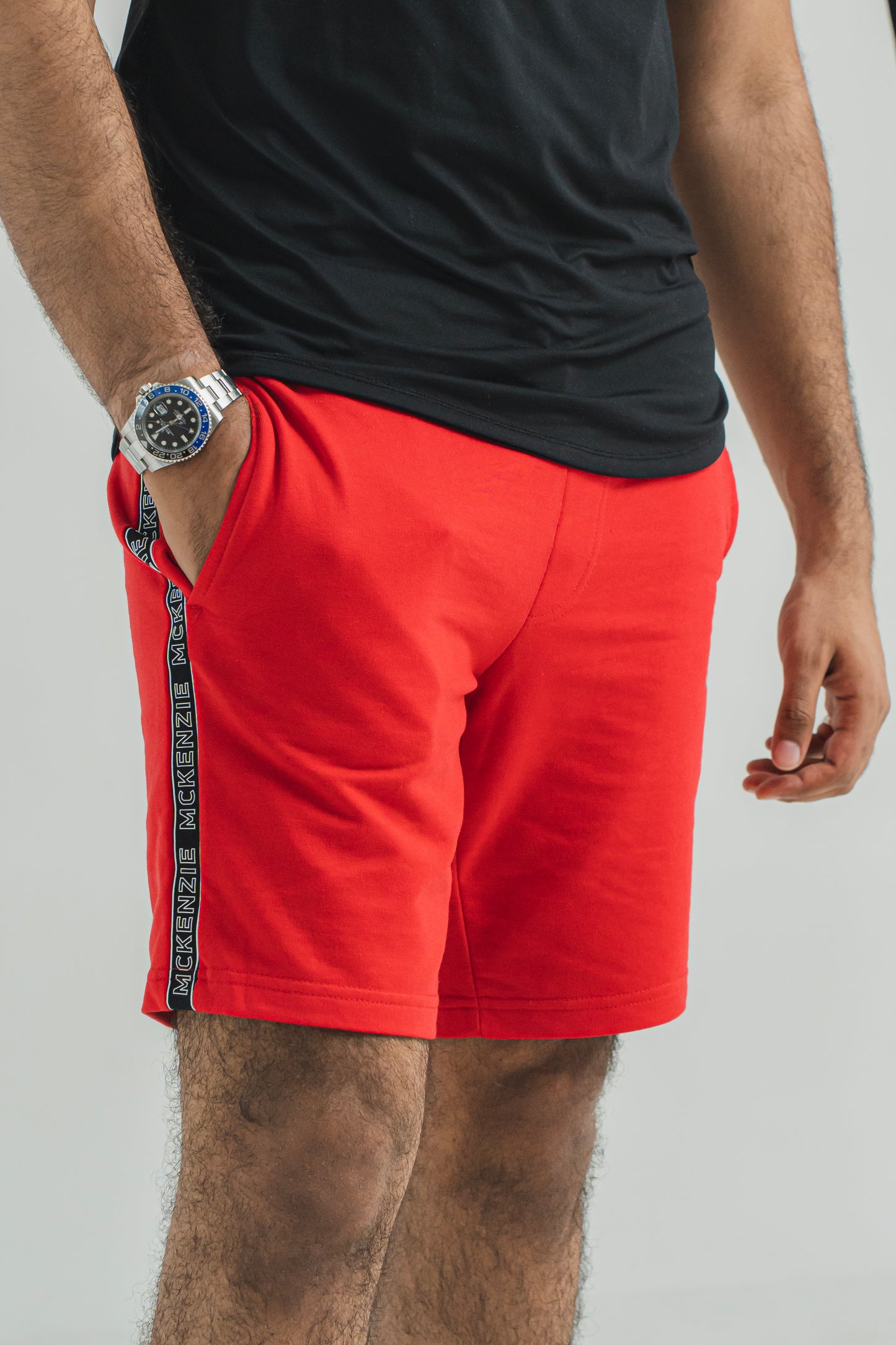 Red with Black Tape Shorts