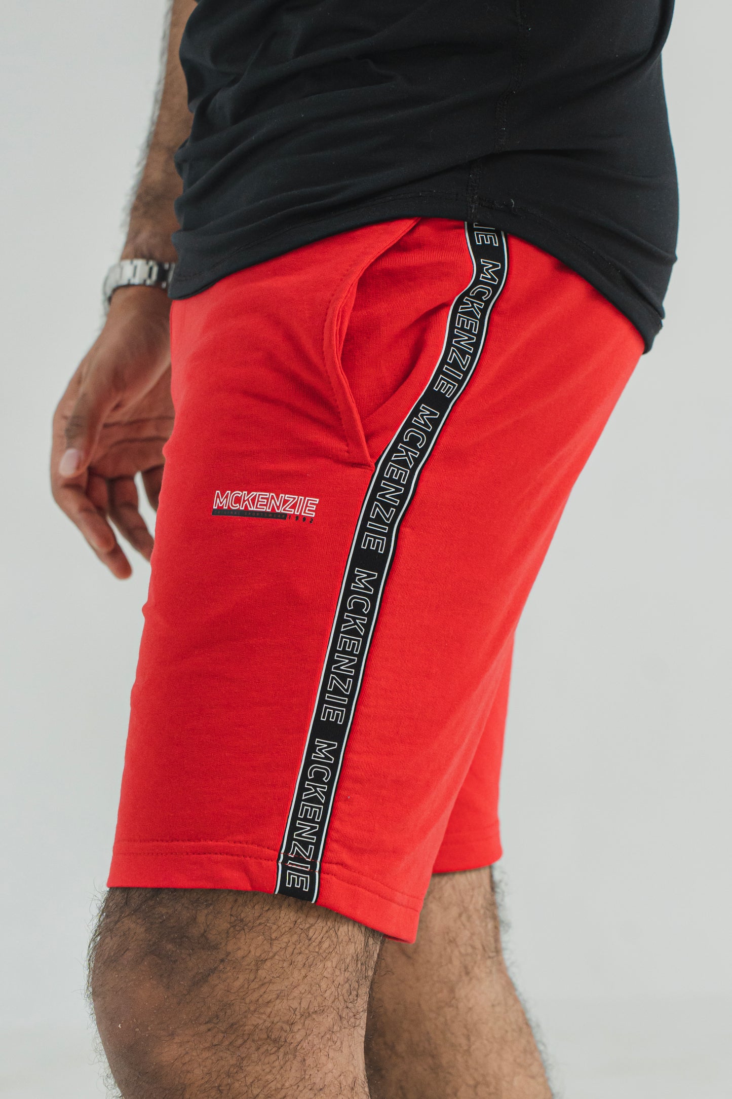 Red with Black Tape Shorts