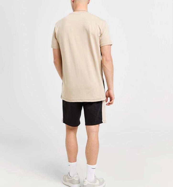 Brown and Black T-Shirt and Shorts Set