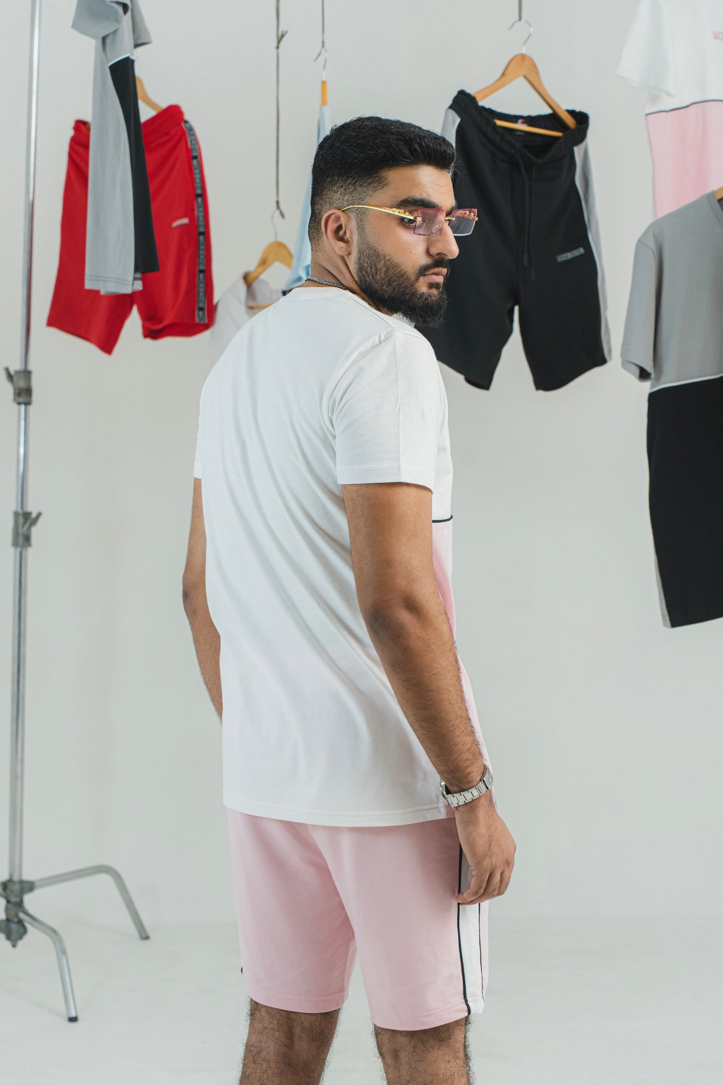 Pink and White Shorts