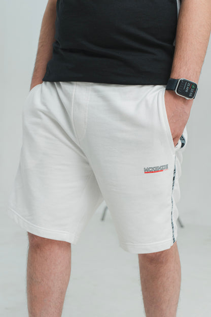 White with Black Tape Shorts